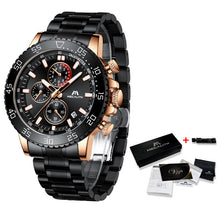 Load image into Gallery viewer, MEGALITH Watches Mens Waterproof Analogue Clock Stainless Steel Waterproof Luminous Watch Men Sports Relogio Masculino With Box