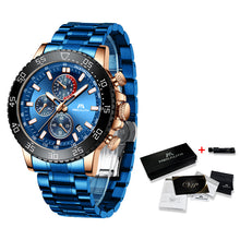 Load image into Gallery viewer, MEGALITH Watches Mens Waterproof Analogue Clock Stainless Steel Waterproof Luminous Watch Men Sports Relogio Masculino With Box